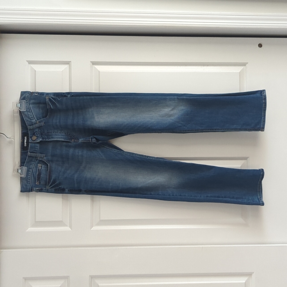 Express slim straight denim